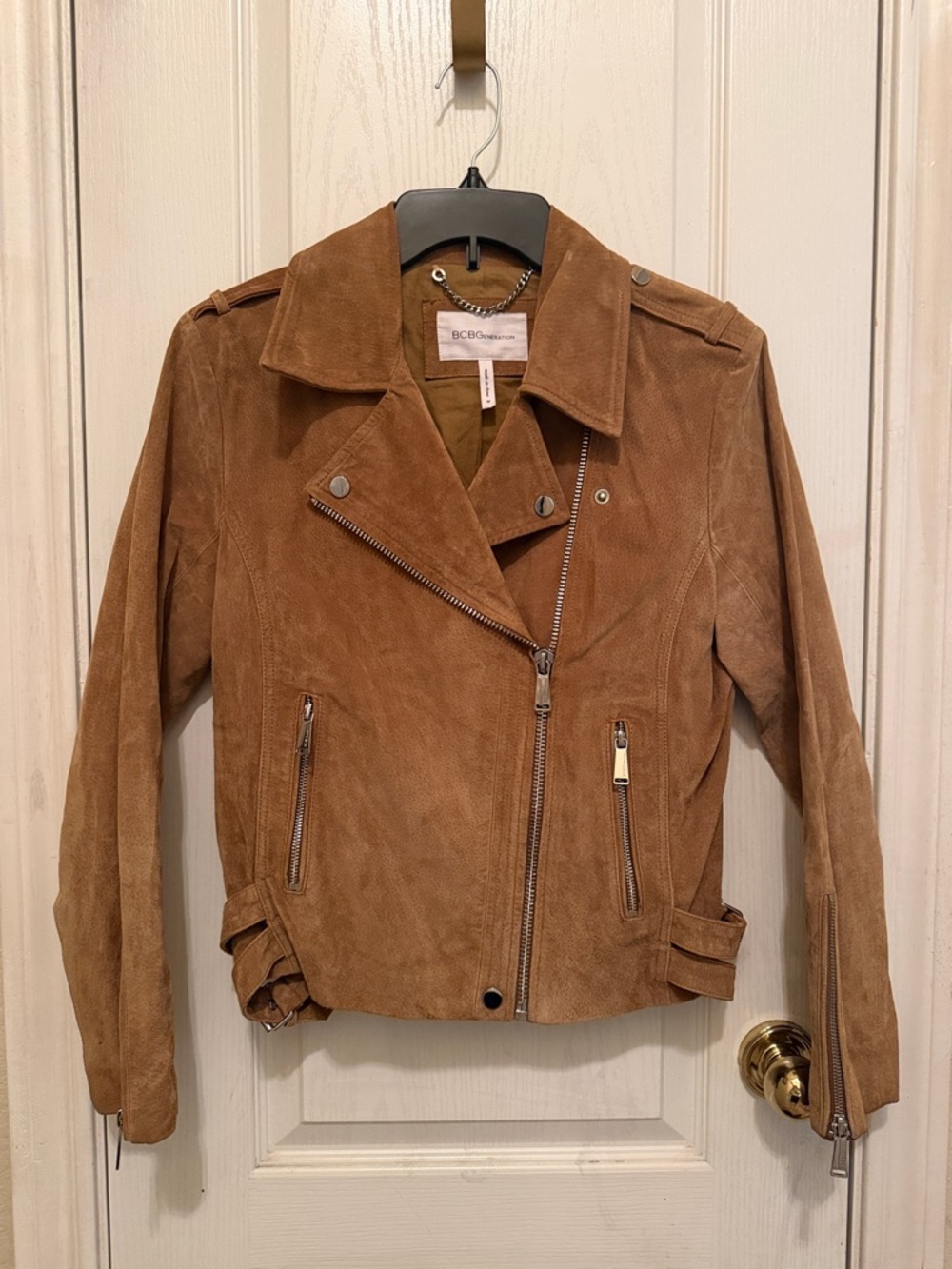 BCBGeneration Brown Suede Moto Jacket